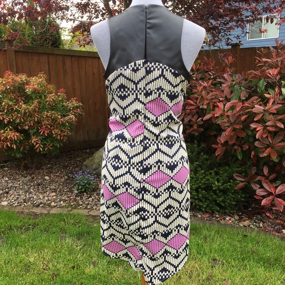 ✨ Lush Nordstrom Geo High Low Faux Leather Dress - Picture 2 of 5