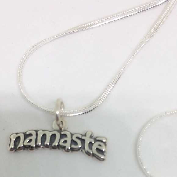 ‼️Sterling SILVER 🎀NAMASTE NECKLACE - Picture 4 of 5