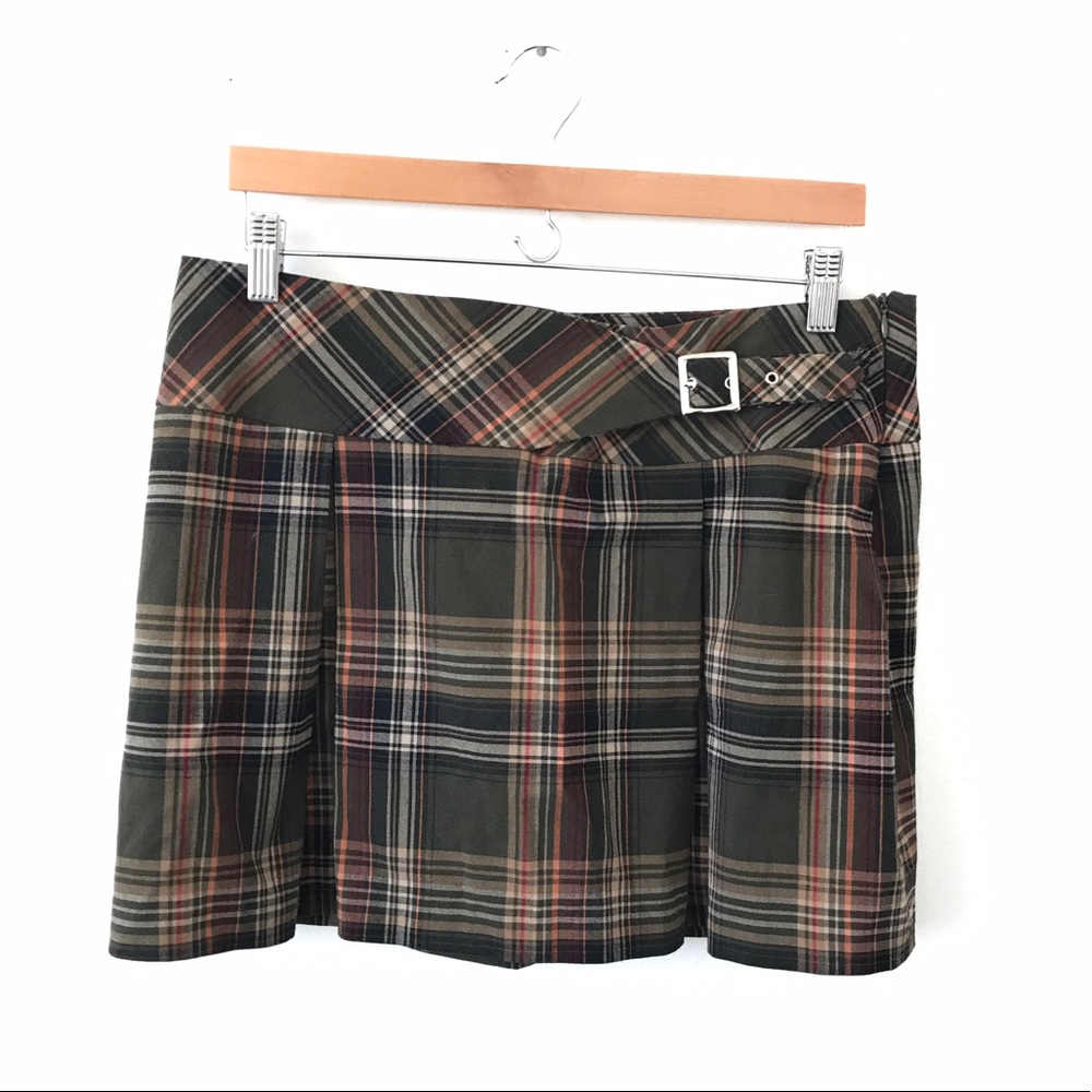 Star City Junior Green / Olive Plaid Pleated Skirt