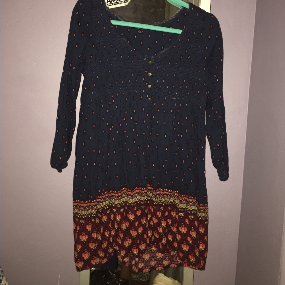 Navy with floral pattern dress barely worn