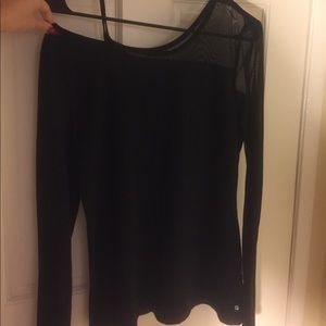 Fabletics off shoulder mesh long sleeve