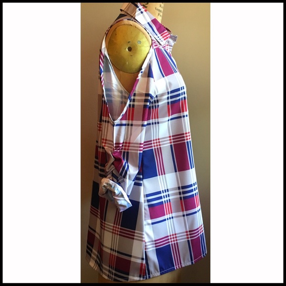 Plaid Cold Shoulder Tunic - Picture 5 of 7