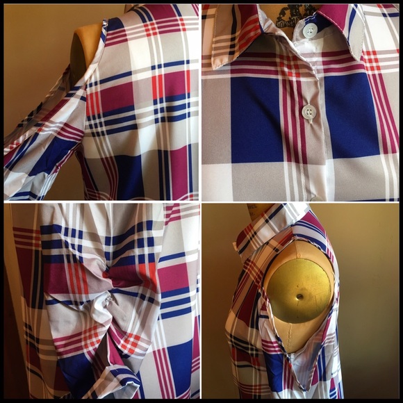 Plaid Cold Shoulder Tunic - Picture 7 of 7