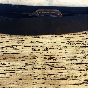 BCBG Maxazira Metallic Gold Bodycon Skirt!