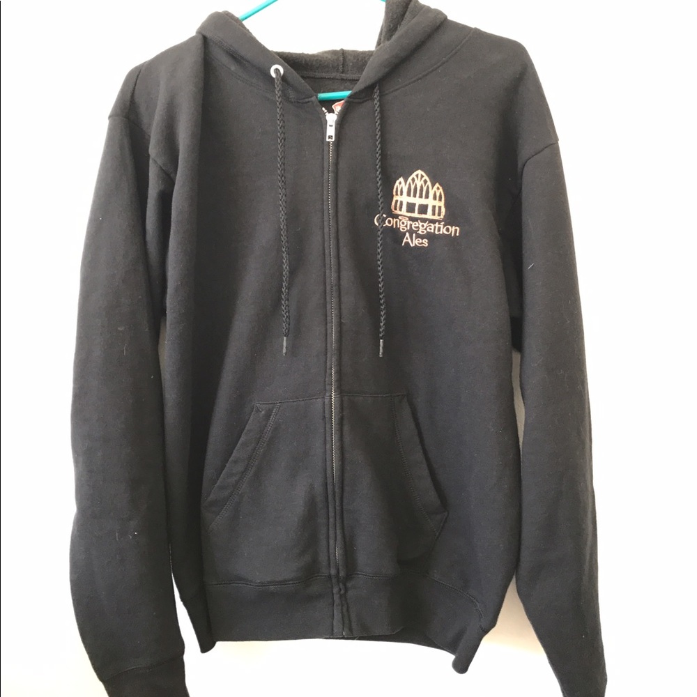 Hanes Navy Embroidered Zipper Hoodie
