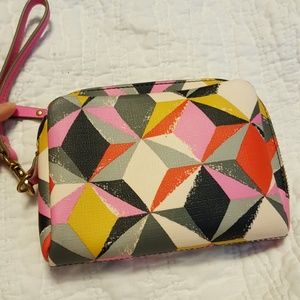 Fossil multi color wristlet wallet