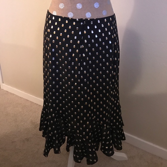 Pointy ruffle black gold & white skirt - Picture 3 of 6