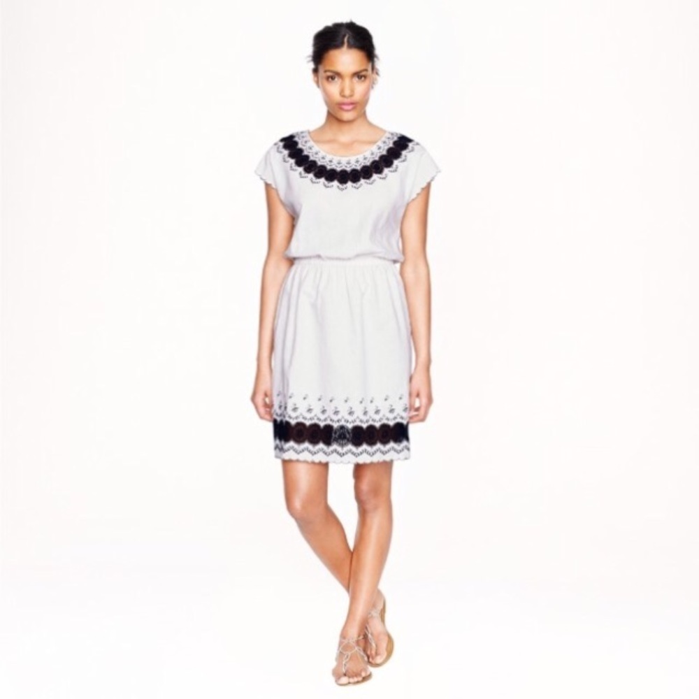 Beautiful J. Crew Embroidered Dress