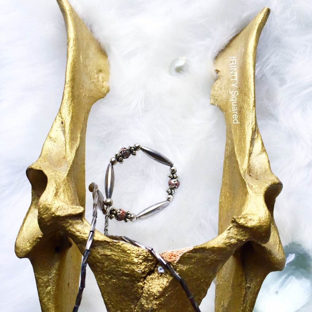 . {SILVER ROSE} Sterling choker vintage