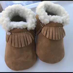 First Steps moccasins, new, size 3