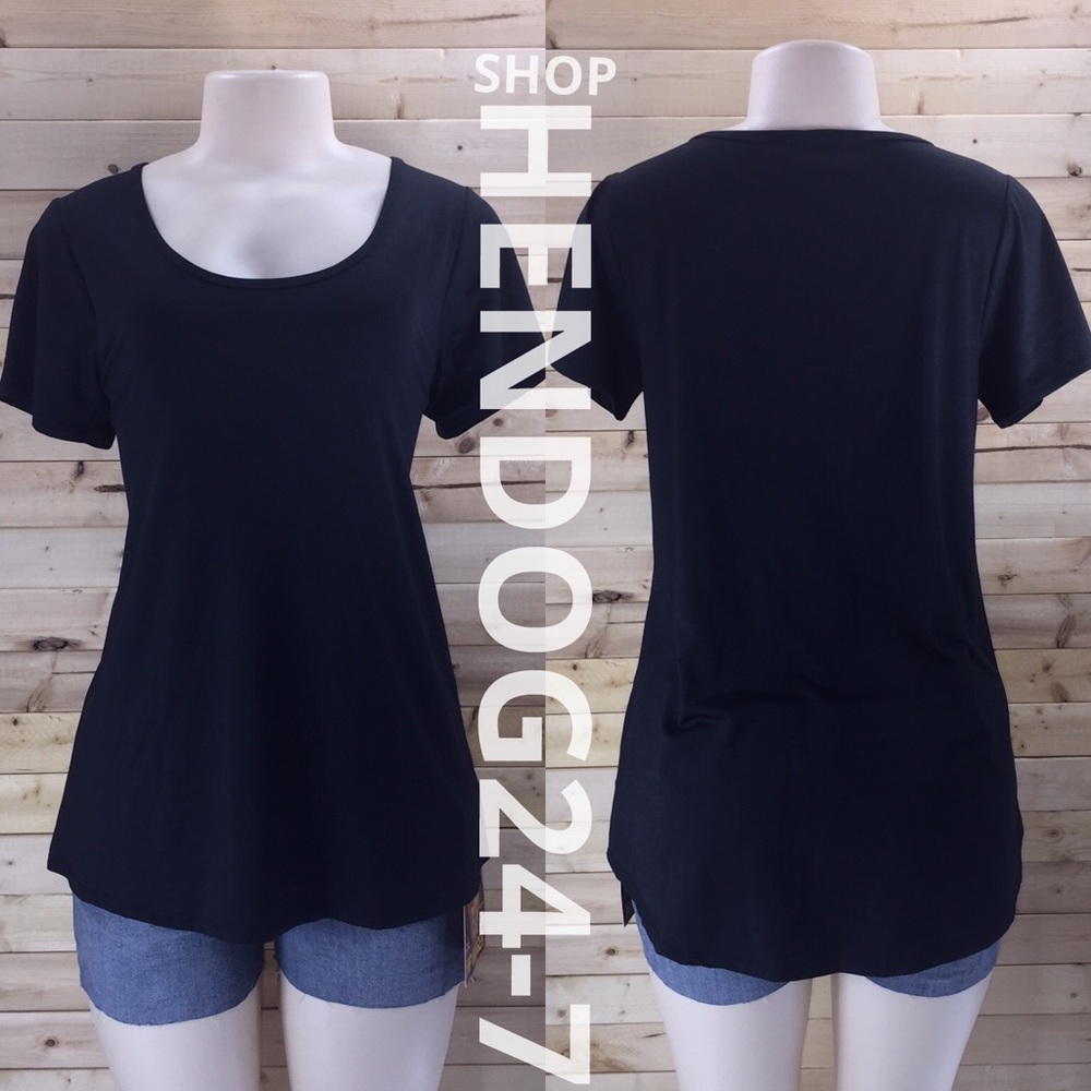 LULAROE CLASSIC T WOMEN'S SMOOTH STRETCH BLACK TEE - Picture 2 of 4
