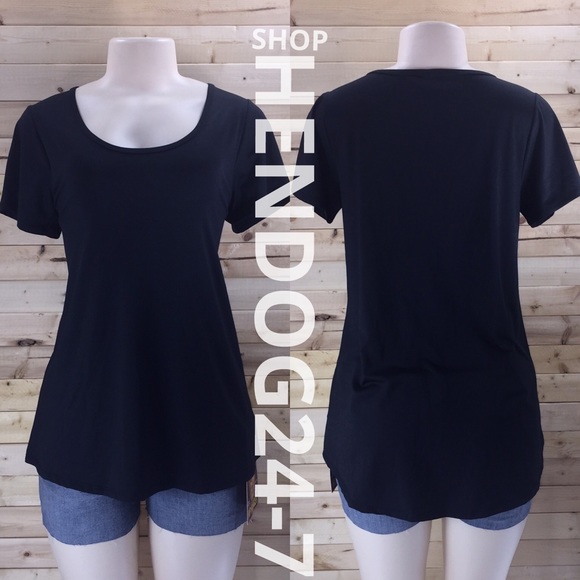 LULAROE CLASSIC T WOMEN'S SMOOTH STRETCH BLACK TEE - Picture 2 of 4