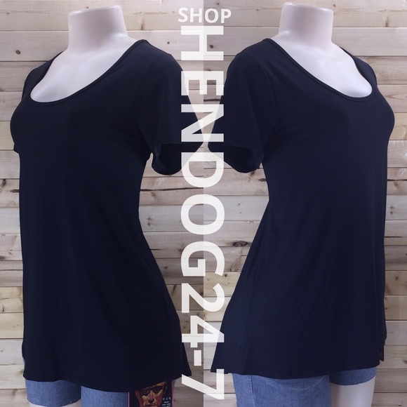 LULAROE CLASSIC T WOMEN'S SMOOTH STRETCH BLACK TEE - Picture 3 of 4