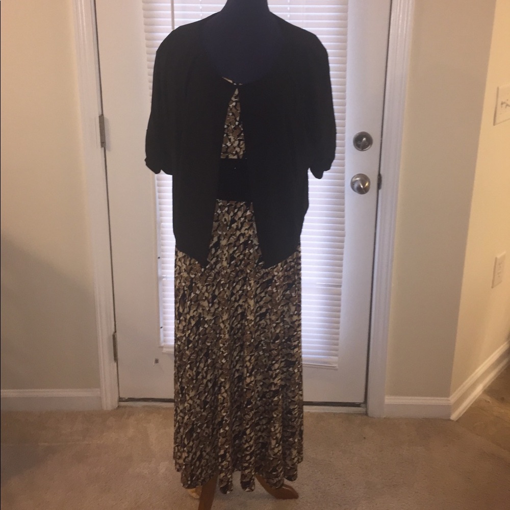 Brown and Black Dress with Jacket