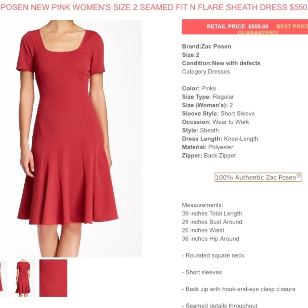 Zac Posen sheath dress- wear to work