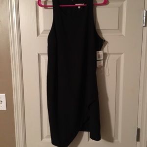 GB Black Asymmetrical Wrap Dress