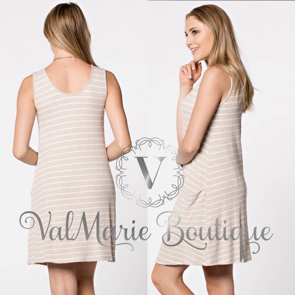 LAST 1! Waffle Knit Stripe Dress - Picture 2 of 3