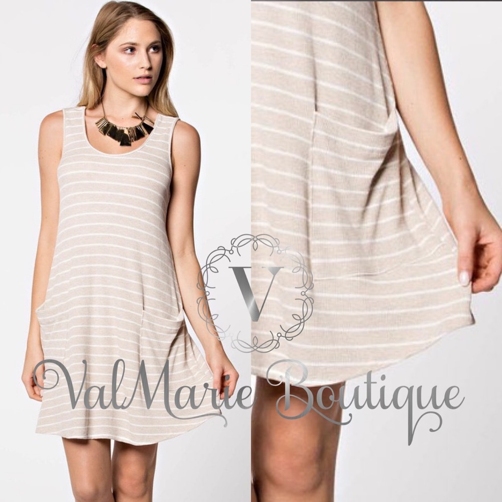 LAST 1! Waffle Knit Stripe Dress - Picture 3 of 3