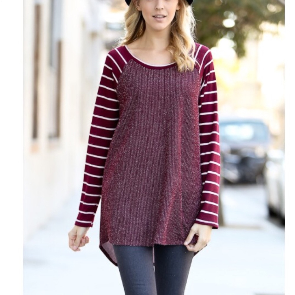Red stripe sweater shirt