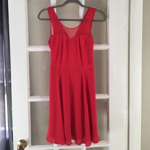 Red chiffon sleeveless dress
