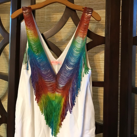 Mara hoffman deep V rainbow fringe - Picture 3 of 4