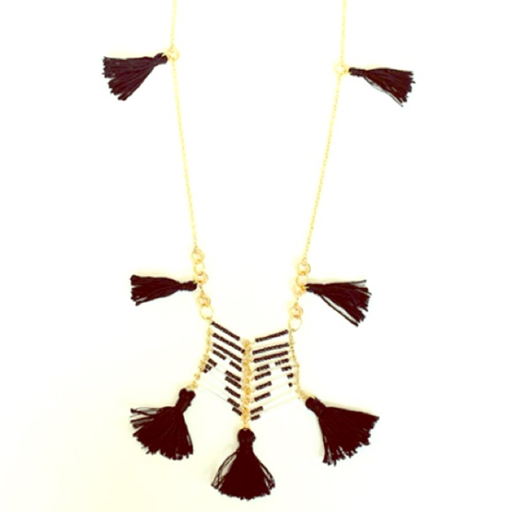 Anthropologie Beaded Tassel Necklace