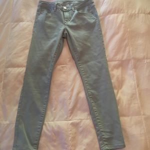 Mint green skinny jeans by Lauren Conrad.