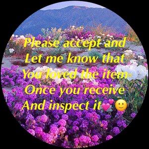 PLEASE ACCEPT YOUR ITEMS ONCE YOU INSPECT THEM😉🙂