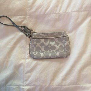 Coach silver wristlet