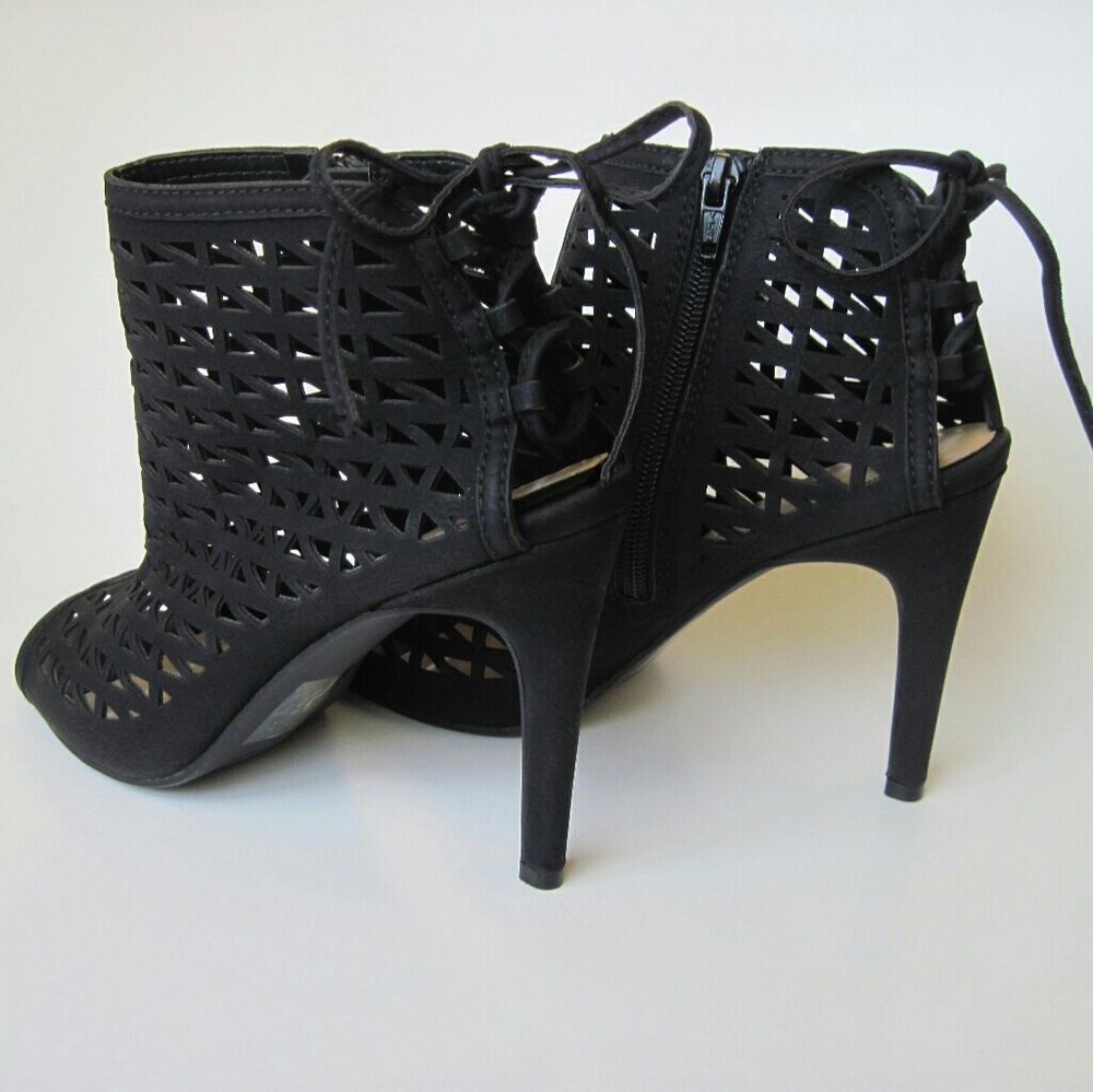 Lauren Conrad Laser Cut Out Peep Toe Booties