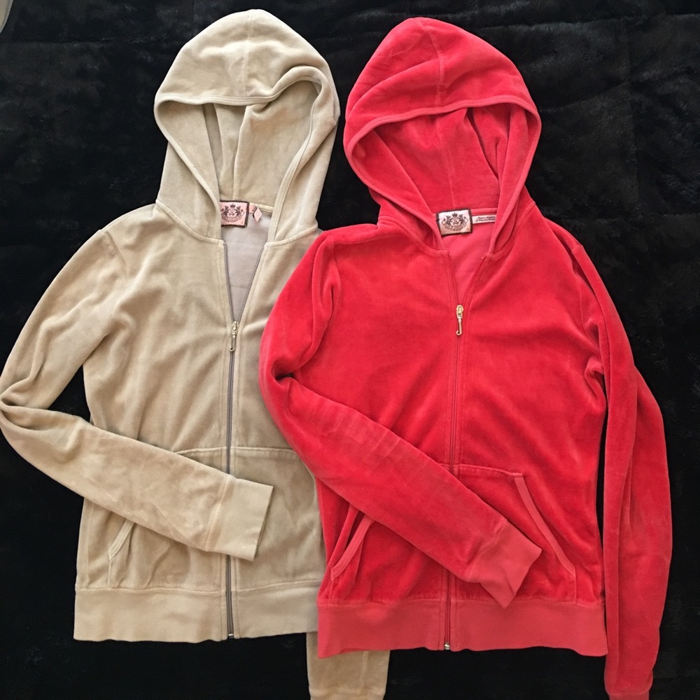 2 for 1 Juicy Velour Zip up hoodies
