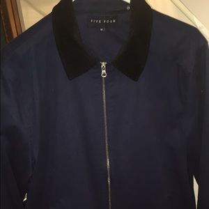 Navy blue zip up bomber jacket