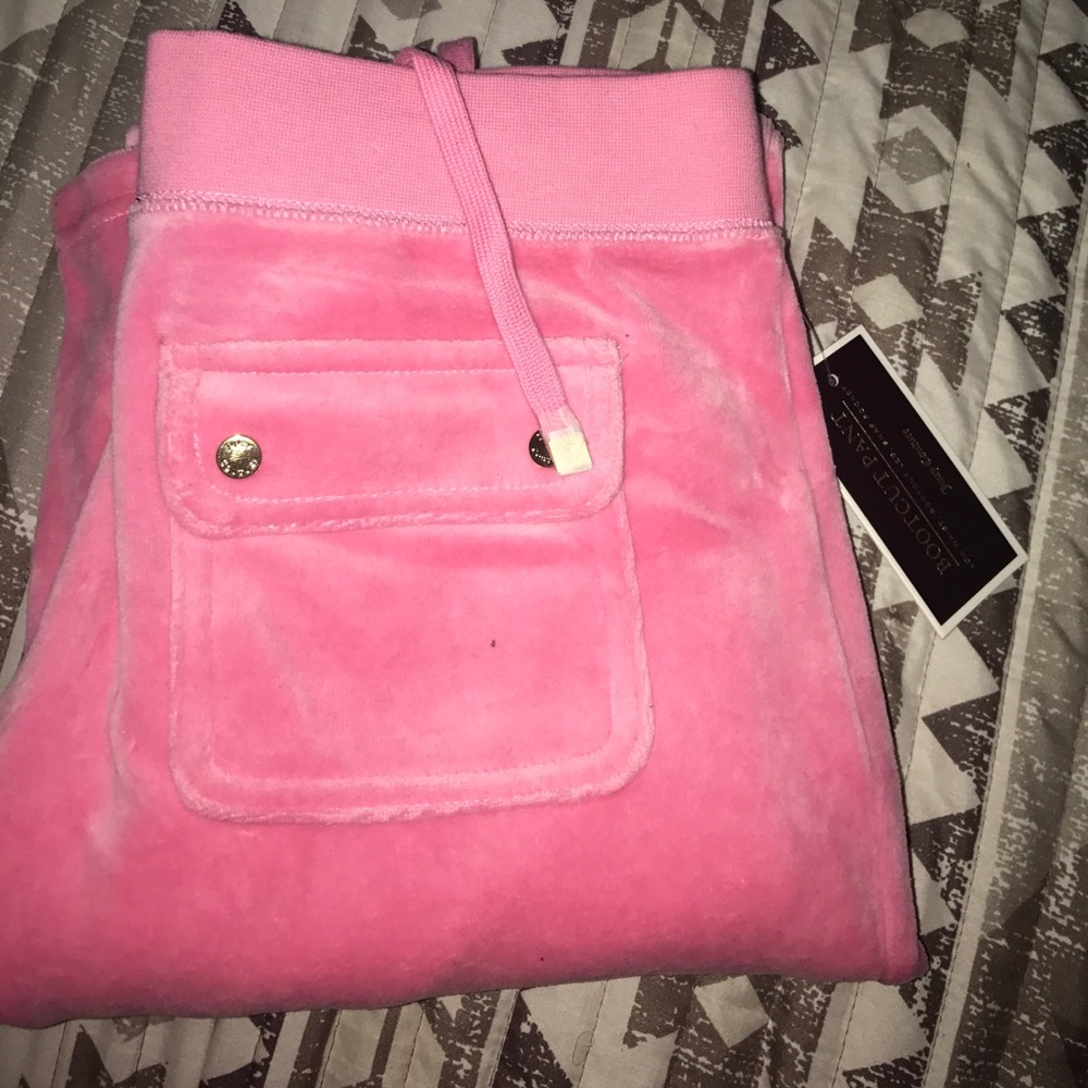 Pink juicy couture velour tracksuit bootcut pants