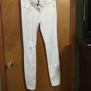 VS mid rise legging white denim jeans