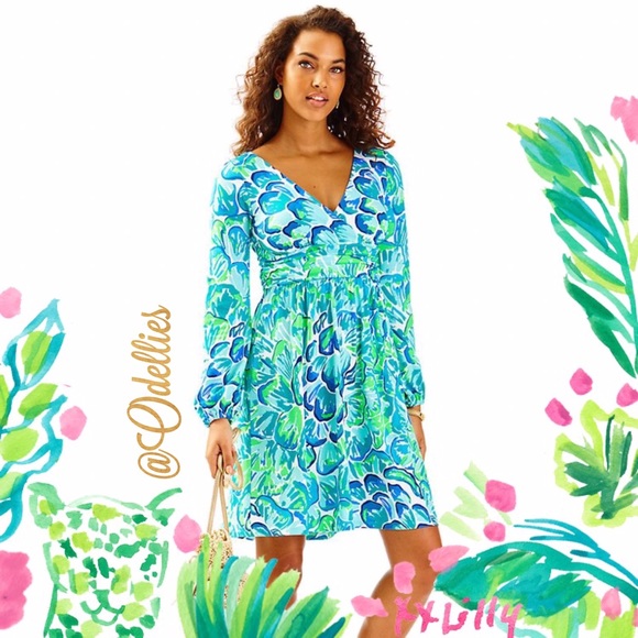 Lilly Pulitzer Fleur Dress Agate Green - Picture 4 of 8