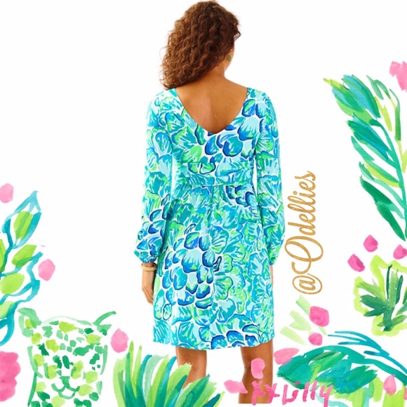 Lilly Pulitzer Fleur Dress Agate Green - Picture 5 of 8