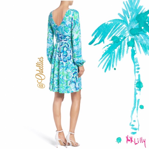 Lilly Pulitzer Fleur Dress Agate Green - Picture 2 of 8