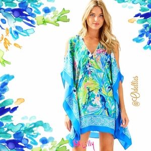 Lilly Pulitzer Atlin Silk Caftan Purrfect