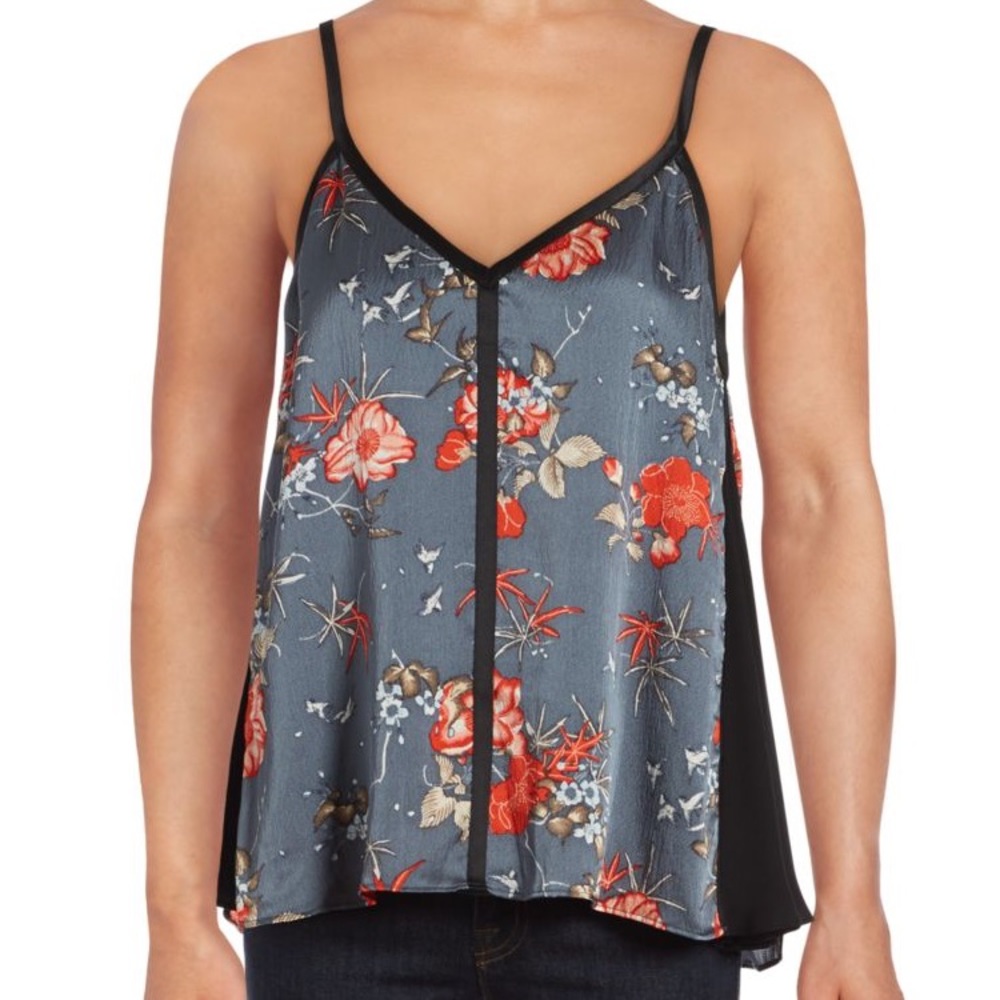 Cinq a Sept Caspian Silk Floral Tank