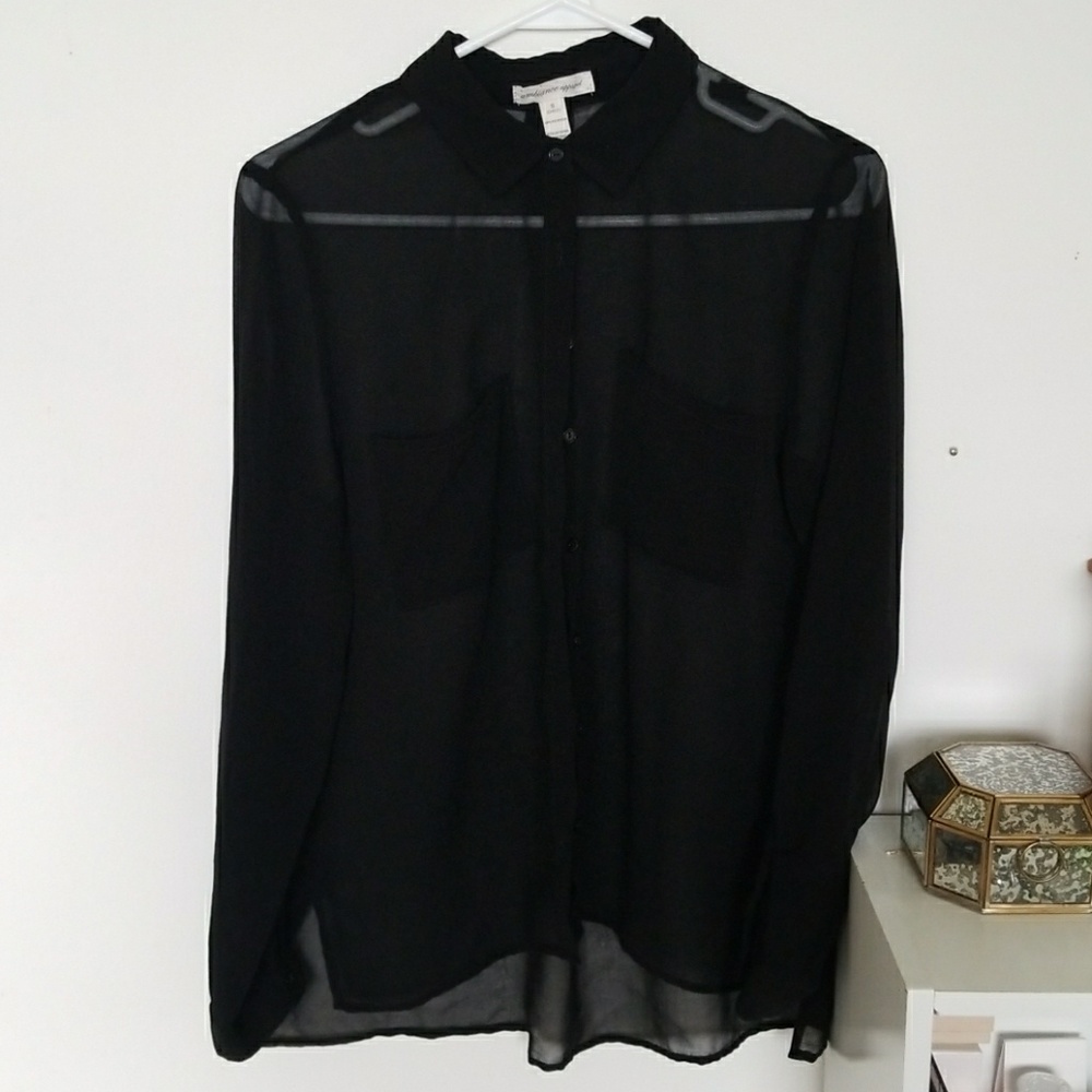Chiffon button down shirt