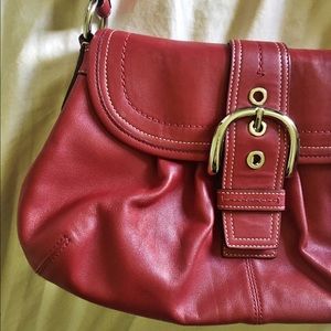 NWOT Vintage red leather Coach shoulder bag