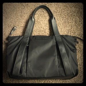 Storksak Bugagoo Black Nylon/Leather Diaper Bag