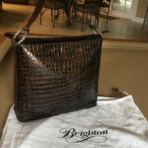 AUTHENTIC BRIGHTON SHINY LEATHER SHOULDER BAG