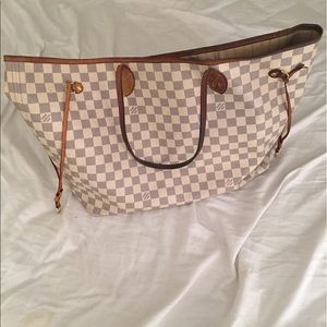 Used condition Large LV Neverfull white tote