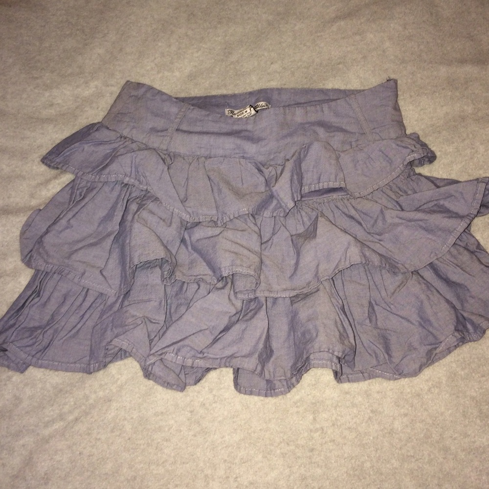 Rachel & Chloe Gray/Blue Ruffled Skirt