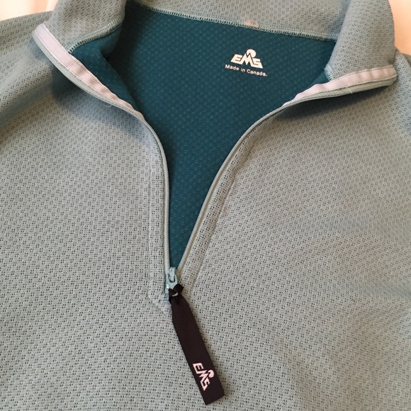 EMS Polartec Green/Blue Quarter Zip Up Jacket - Picture 2 of 4