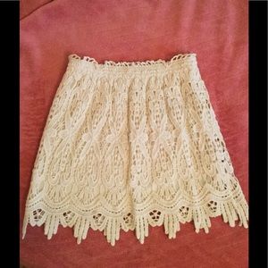 blue Island lace crochet skirt