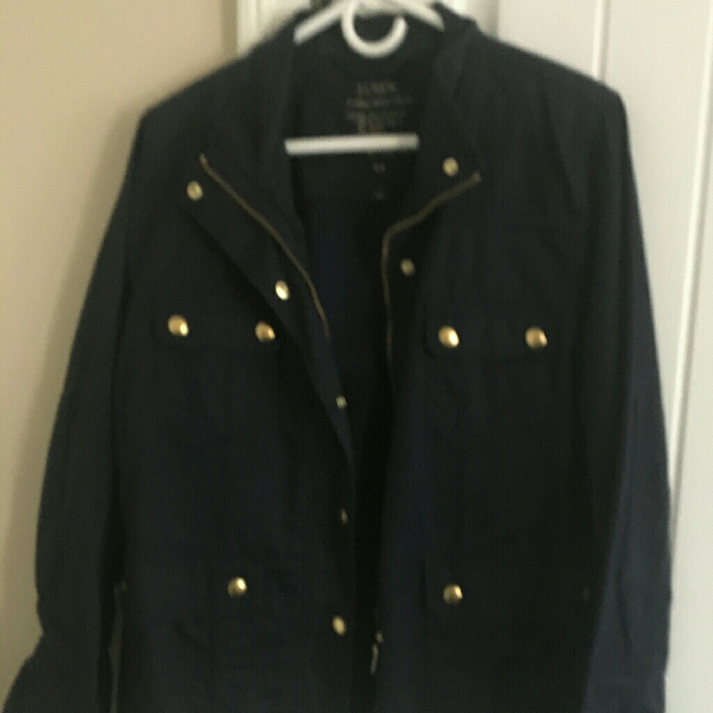 J Crew navy boyfriend field jacket NWT!