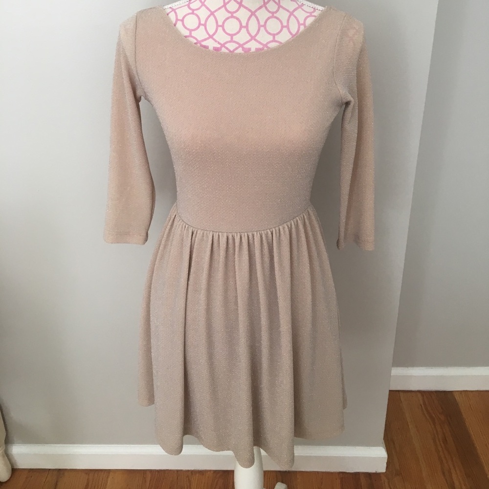 Tan, sparkle beautiful dress!