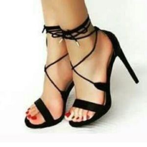 Brand New black strappy heels!